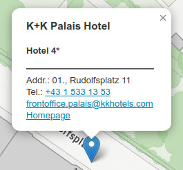 Popup bei den Hotels